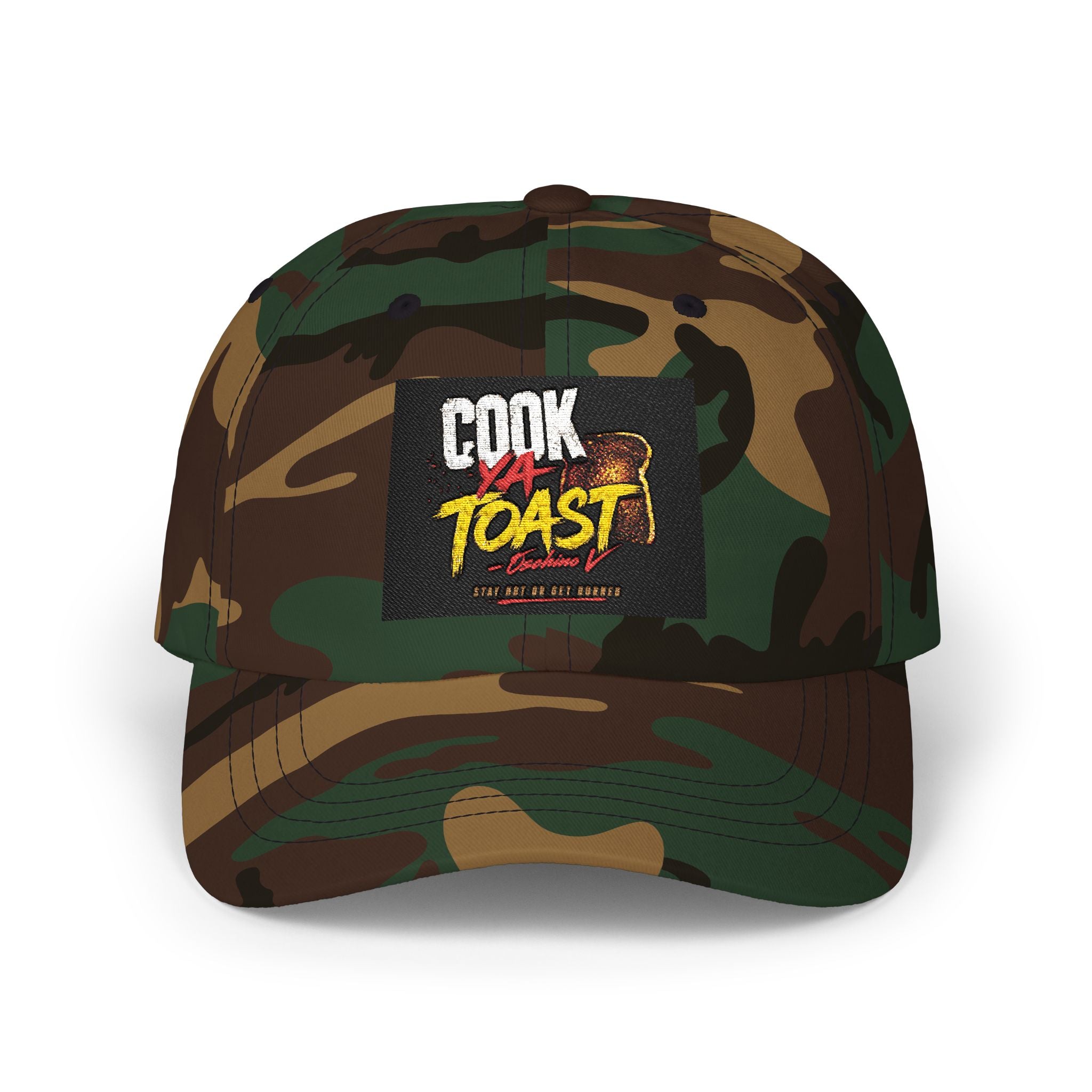 Cook Toast logo Dad Cap | Embroidered Patch Dad Cap, Retro BBQ Typography
