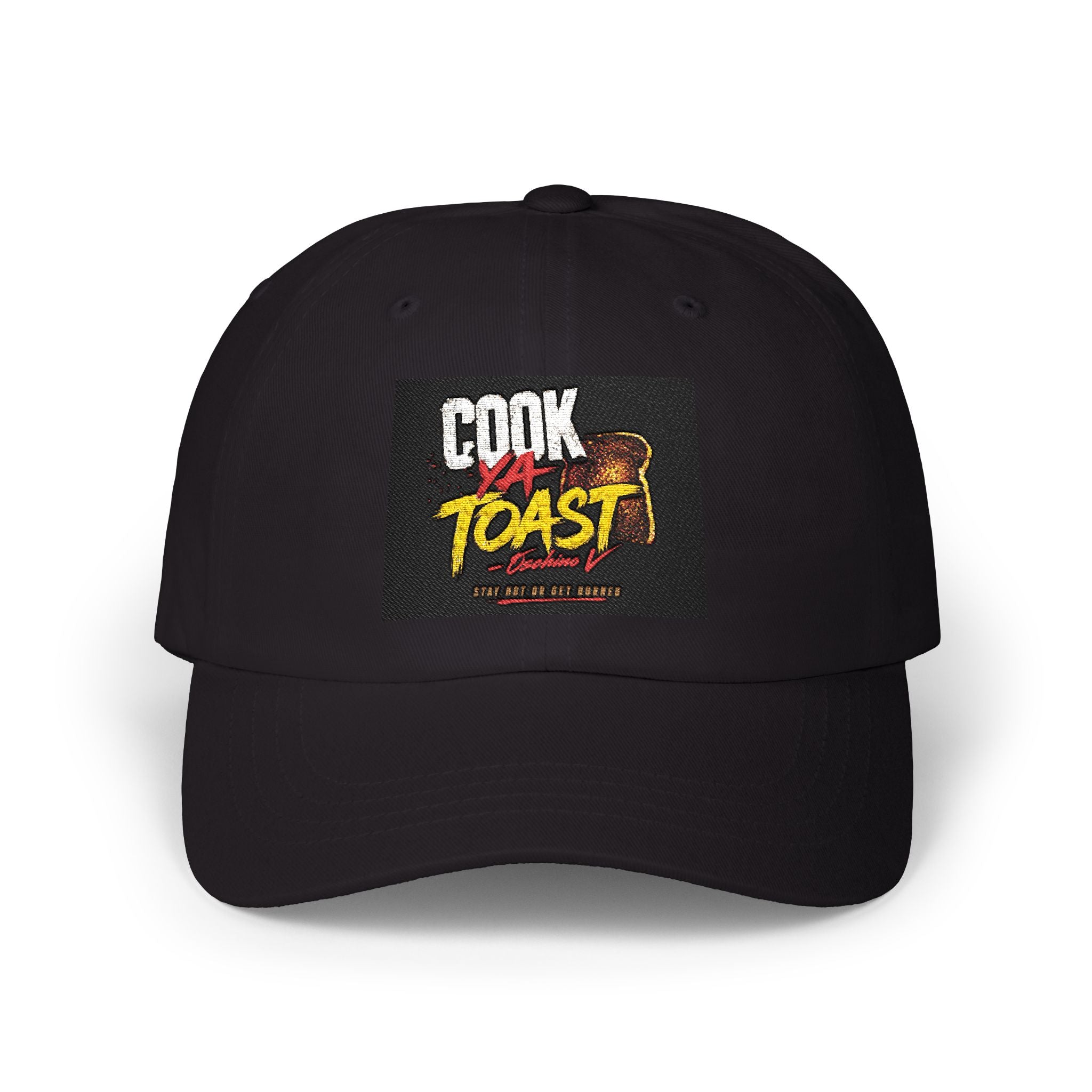Cook Toast logo Dad Cap | Embroidered Patch Dad Cap, Retro BBQ Typography